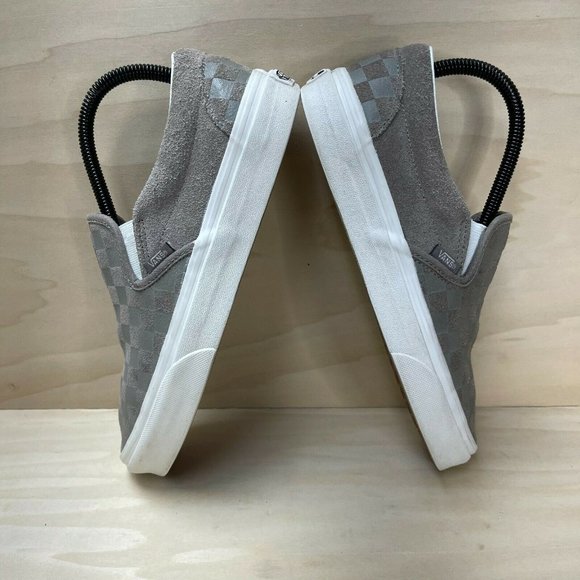 Vans Off The Wall Womens 721356 Low Top Gray White Slip On Shoes Size W 8.5 M 7 - Picture 6 of 9